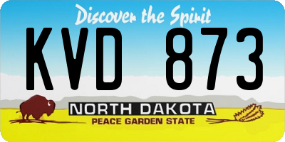 ND license plate KVD873