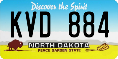 ND license plate KVD884