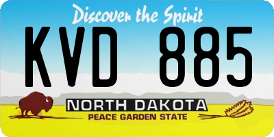 ND license plate KVD885