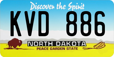ND license plate KVD886