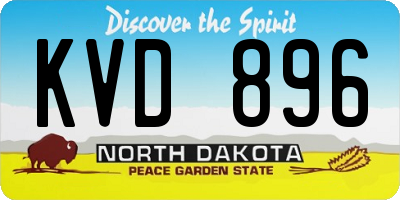 ND license plate KVD896