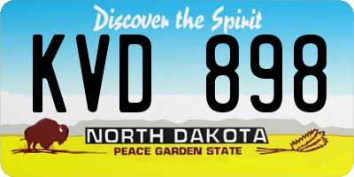 ND license plate KVD898