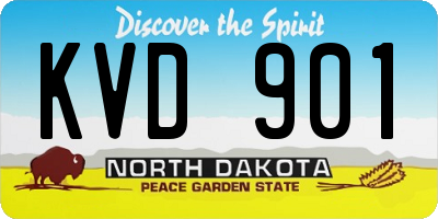 ND license plate KVD901