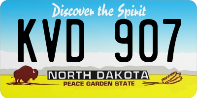 ND license plate KVD907