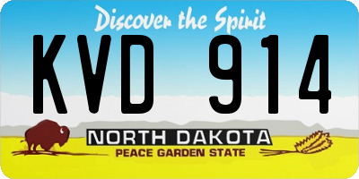 ND license plate KVD914