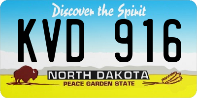 ND license plate KVD916