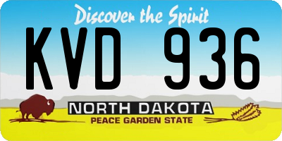 ND license plate KVD936