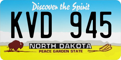 ND license plate KVD945