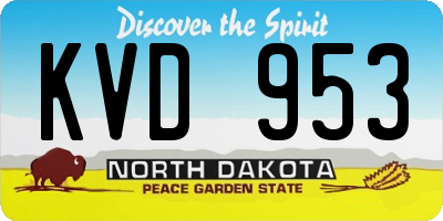 ND license plate KVD953