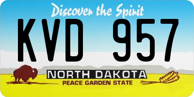 ND license plate KVD957