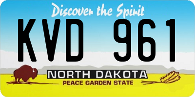 ND license plate KVD961