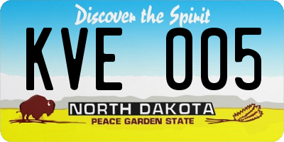ND license plate KVE005