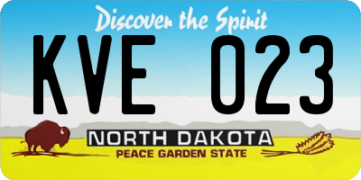 ND license plate KVE023