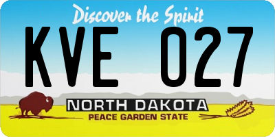 ND license plate KVE027