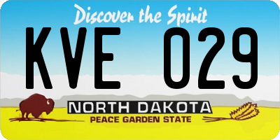 ND license plate KVE029