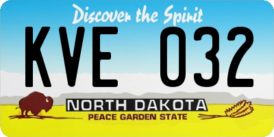 ND license plate KVE032