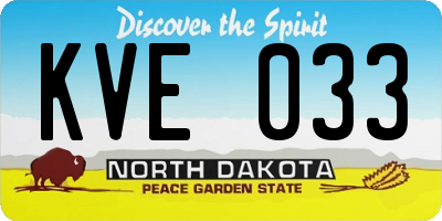 ND license plate KVE033
