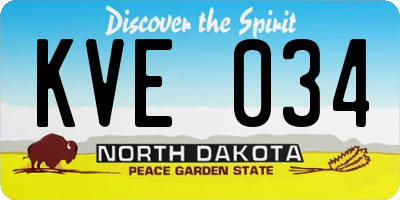 ND license plate KVE034