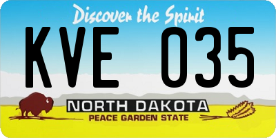 ND license plate KVE035