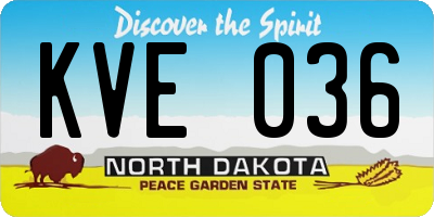 ND license plate KVE036