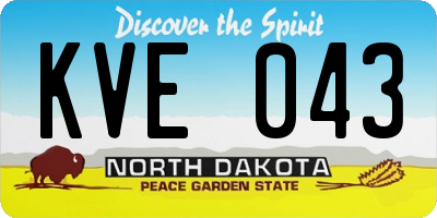 ND license plate KVE043