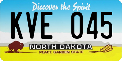 ND license plate KVE045