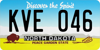 ND license plate KVE046