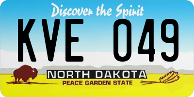 ND license plate KVE049