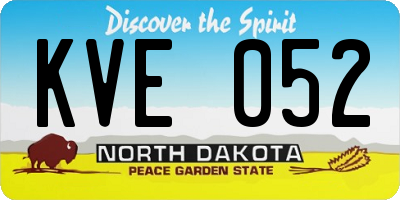 ND license plate KVE052