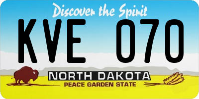 ND license plate KVE070