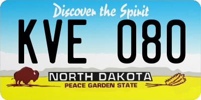 ND license plate KVE080