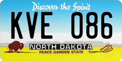 ND license plate KVE086