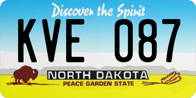 ND license plate KVE087