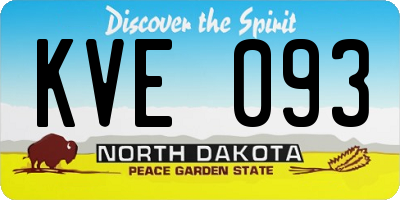 ND license plate KVE093
