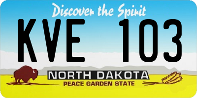 ND license plate KVE103