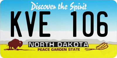 ND license plate KVE106