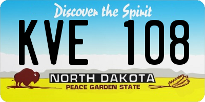 ND license plate KVE108