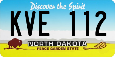 ND license plate KVE112