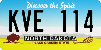 ND license plate KVE114
