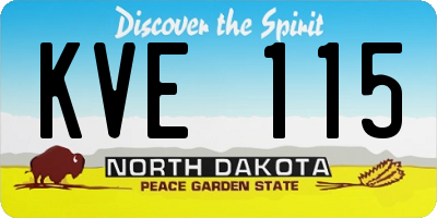 ND license plate KVE115