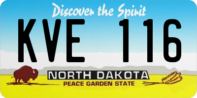 ND license plate KVE116