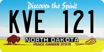 ND license plate KVE121