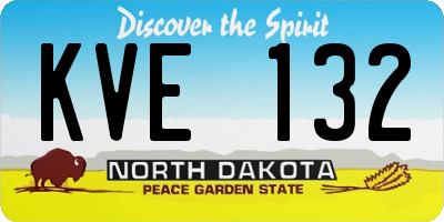 ND license plate KVE132