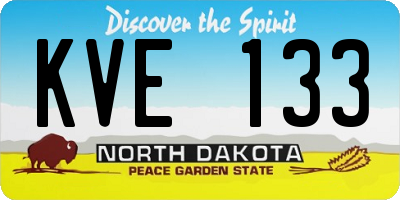ND license plate KVE133