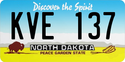 ND license plate KVE137