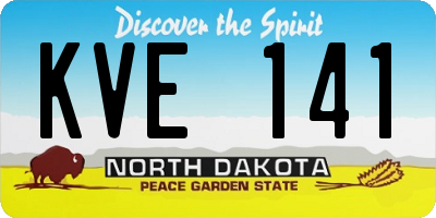 ND license plate KVE141