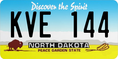 ND license plate KVE144