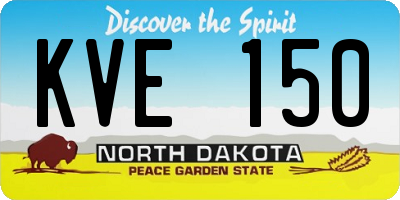 ND license plate KVE150