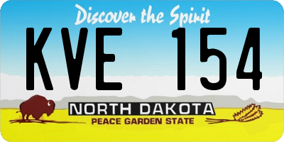 ND license plate KVE154
