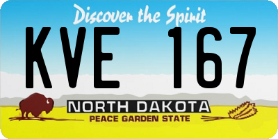 ND license plate KVE167